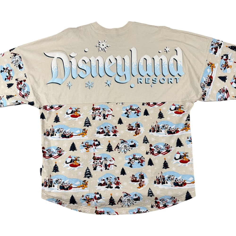 Disney Parks Spirit Jersey Unisex L Beige Mickey Mouse Holiday Disneyland Resort